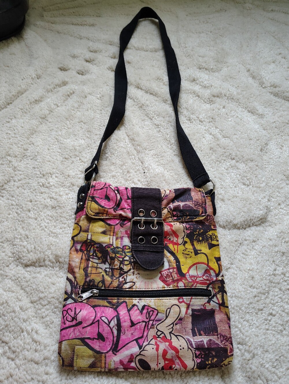 Parcel Women's Graffiti-Print Crossbody Purse